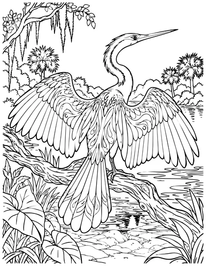 Anhinga coloring page