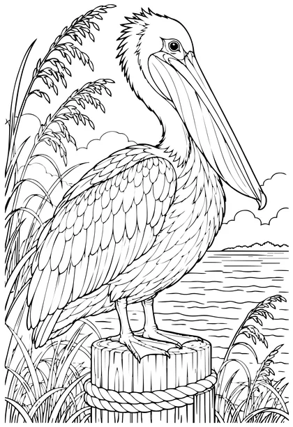 Brown pelican coloring page