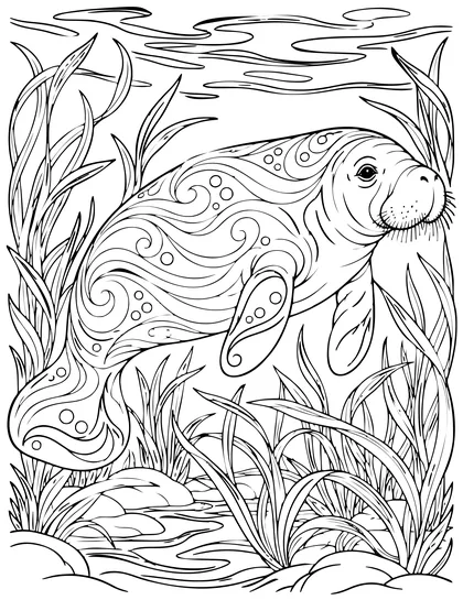 Florida manatee coloring page